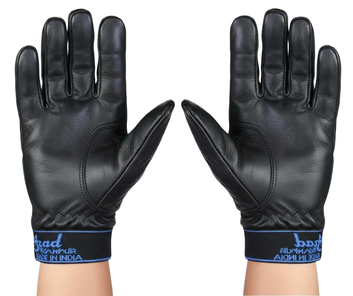 Azad Full Finger Solid Premium Genuine Leather Gloves – Stylish