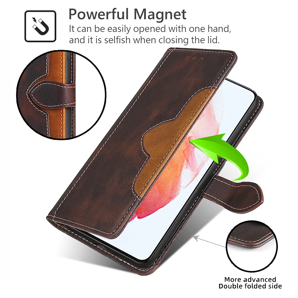 UEEBAI Funda Para IPhone 12 Mini De 5.4 Pulgadas, Funda De Cuero PU De Lujo [dos Cierres Magnéticos] [ranuras Para Tarjetas] Función De Soporte Patrón De Mandala En Relieve Media Flor