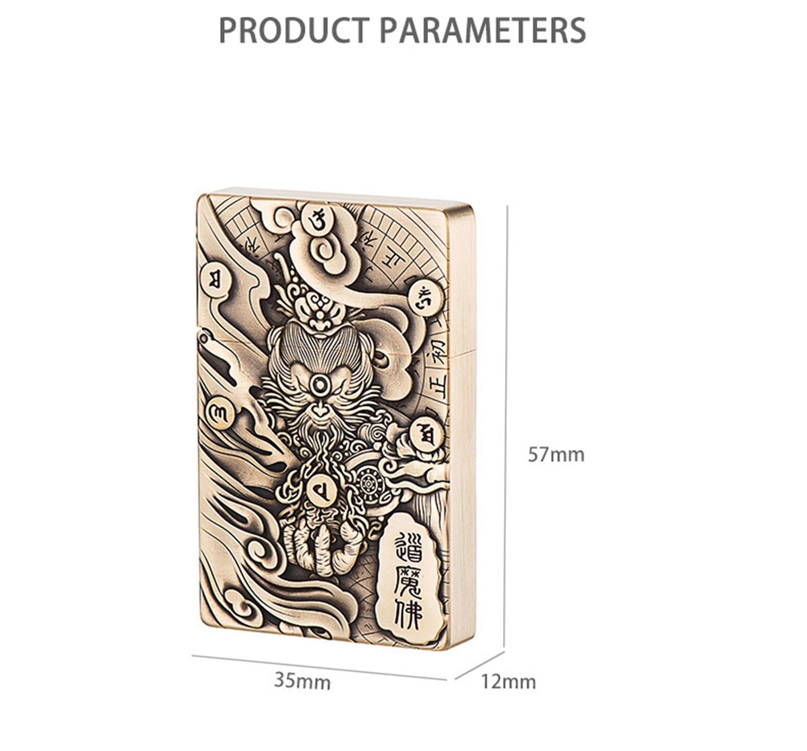 Mechero de queroseno de cobre hecho a mano vintage, llama suave, diseño grabado, combustible recargable, regalo retro para hombres (combustible no incluido)