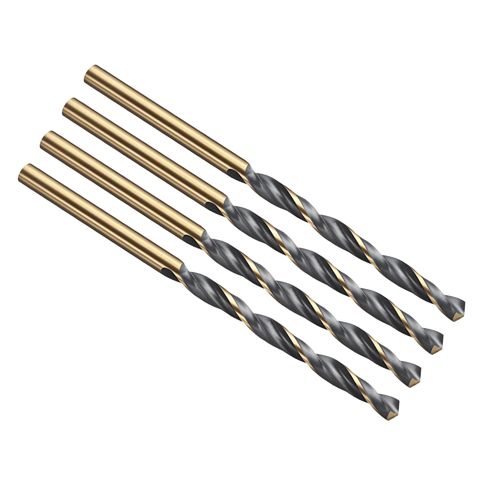 PATIKIL 3.5mm Drill Bit, Jobber Straight Shank 4341 High-Speed Steel 118ยฐ Black and Gold Finish for Medium-hard Metal Steel Acrylic - 4 Pack