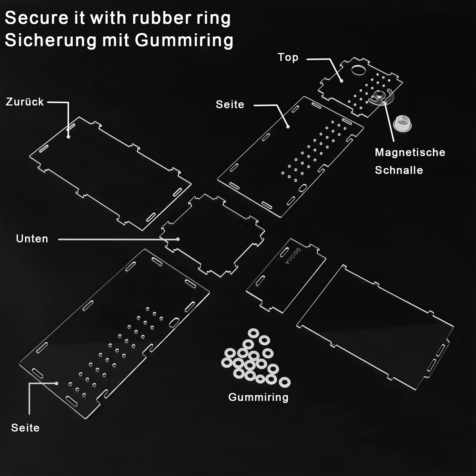 Terrario In Acrilico AIICIOO Per Rettili 20x15x35 Cm | Portatile, Trasparente | Per Draghi Barbuti, Ragni, Scorpioni - Foto 8