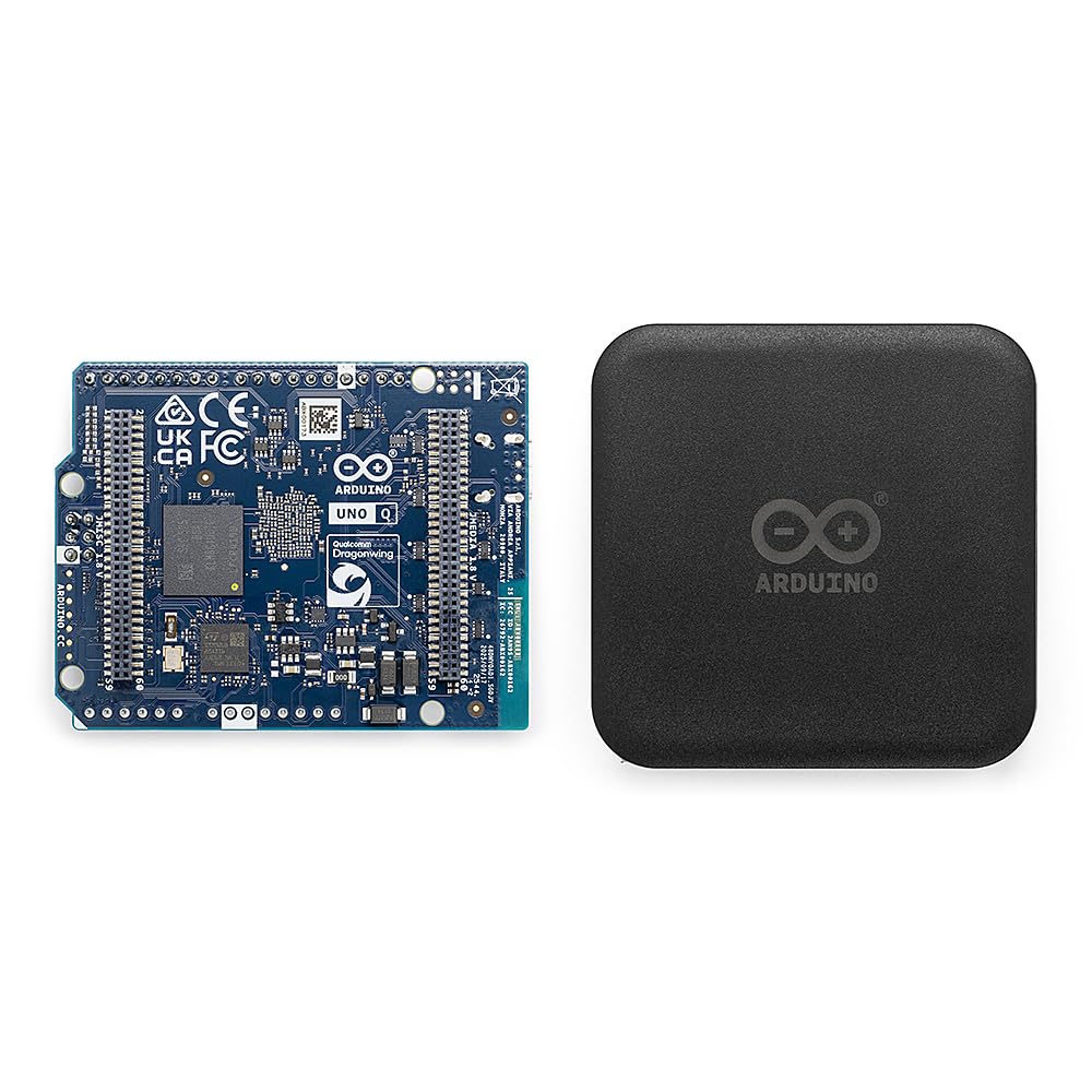 Scheda AI Arduino UNO Q 4GB + Alimentatore USB-C da 45W, Linux, Wi-Fi, Bluetooth per Robotica e IoT