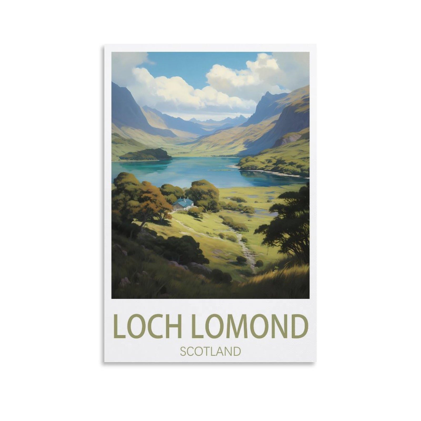 Ezmlfa A039 Paint By Numbers，Loch Lomond Scotlands Diy Acrylic Painting By Numbers Kits With Brushes Acrylic Pigment Home Decoration Brithday Gifts 40X50cm