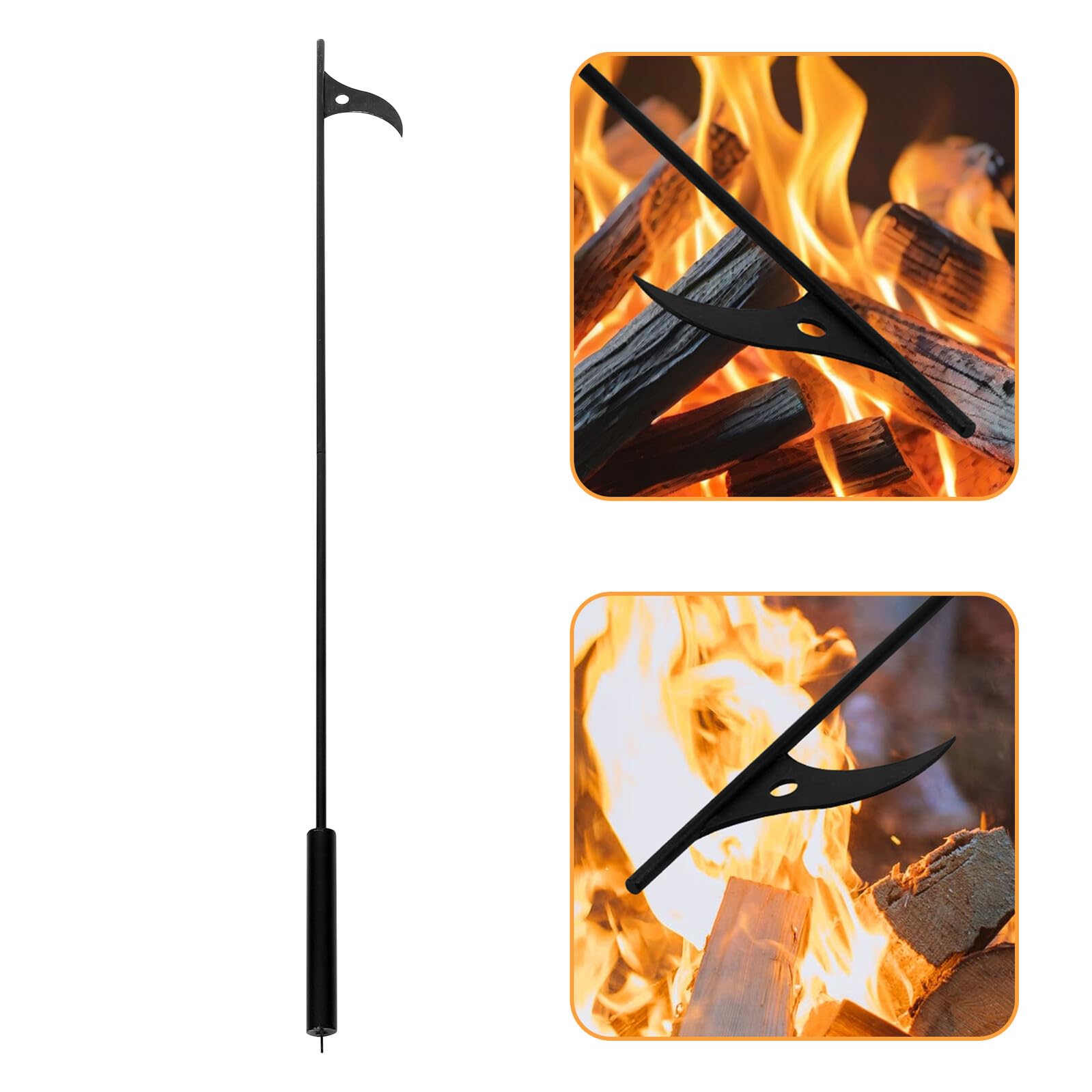 DECHOUS Attizzatoio da Esterno in Acciaio Manico Lungo Attrezzi per Caminetto Domestico e Accessori per Braciere Attizzatoio per Barbecue e Falò Strumento Comodo e Resistente per Uso