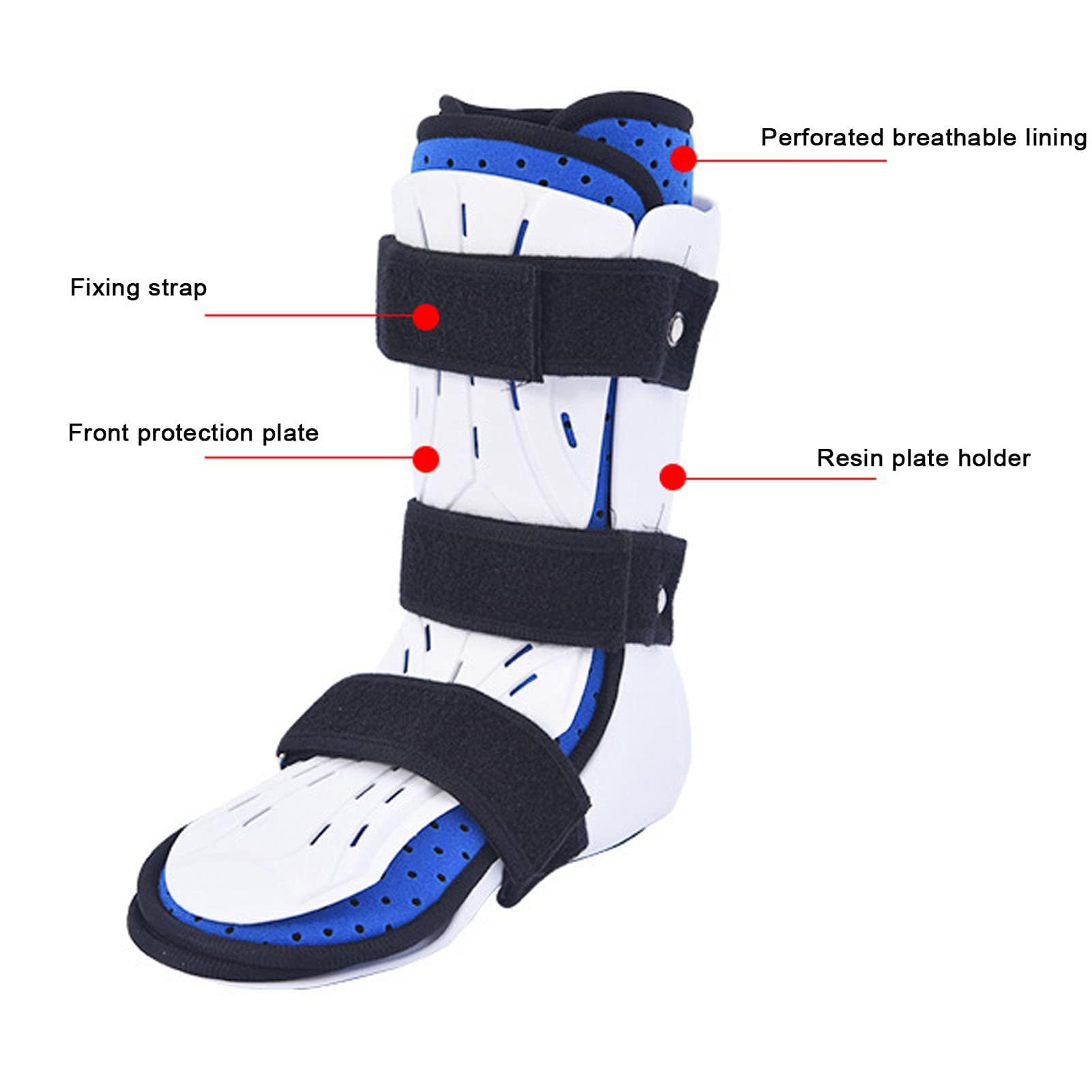 Soporte para la Periostitis Tibial Bota de Soporte para fracturas - Tobillo Corto para pie caído AFO, Soporte estabilizador de fijación de Tobillo con Placa de protección Frontal