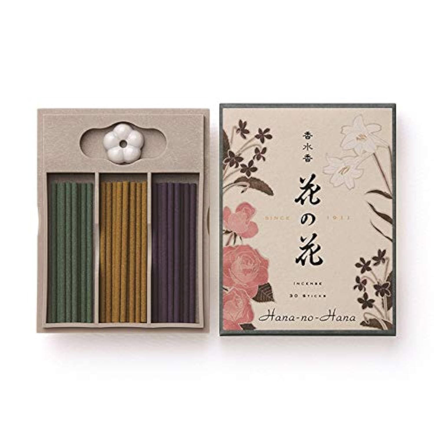 nippon kodoHana-no-Hana Assortment 30 Sticks (Rose, Lily, & Violet), Japanese Quality Incense
