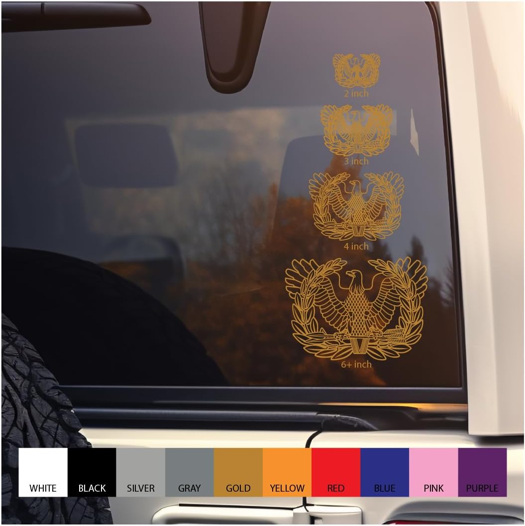 Warrant Officer Badge Vinyl Decal (White, 10 inches Wide)