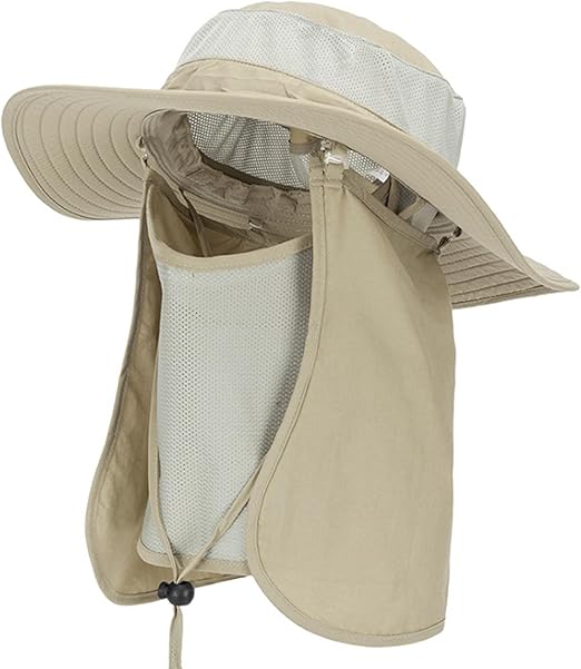 HUADUO Mosquito Net Hat Men's Sun Protection Safari Hat Quick Drying