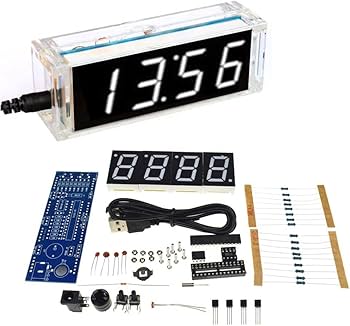 Kit Orologio Digitale A Led Compatto Fai-da-te Controllo Della Luce A 4 Cifre Te