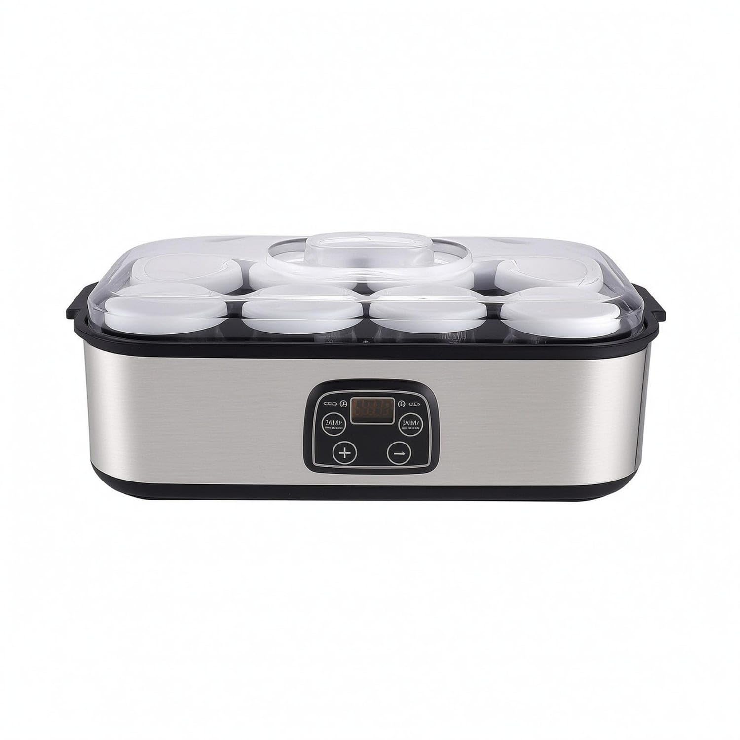 Transparent Lid Countertop Yogurt Appliance Silver Digital Yogurt Appliance Black Trim Timer Control, Us 110V-image-42