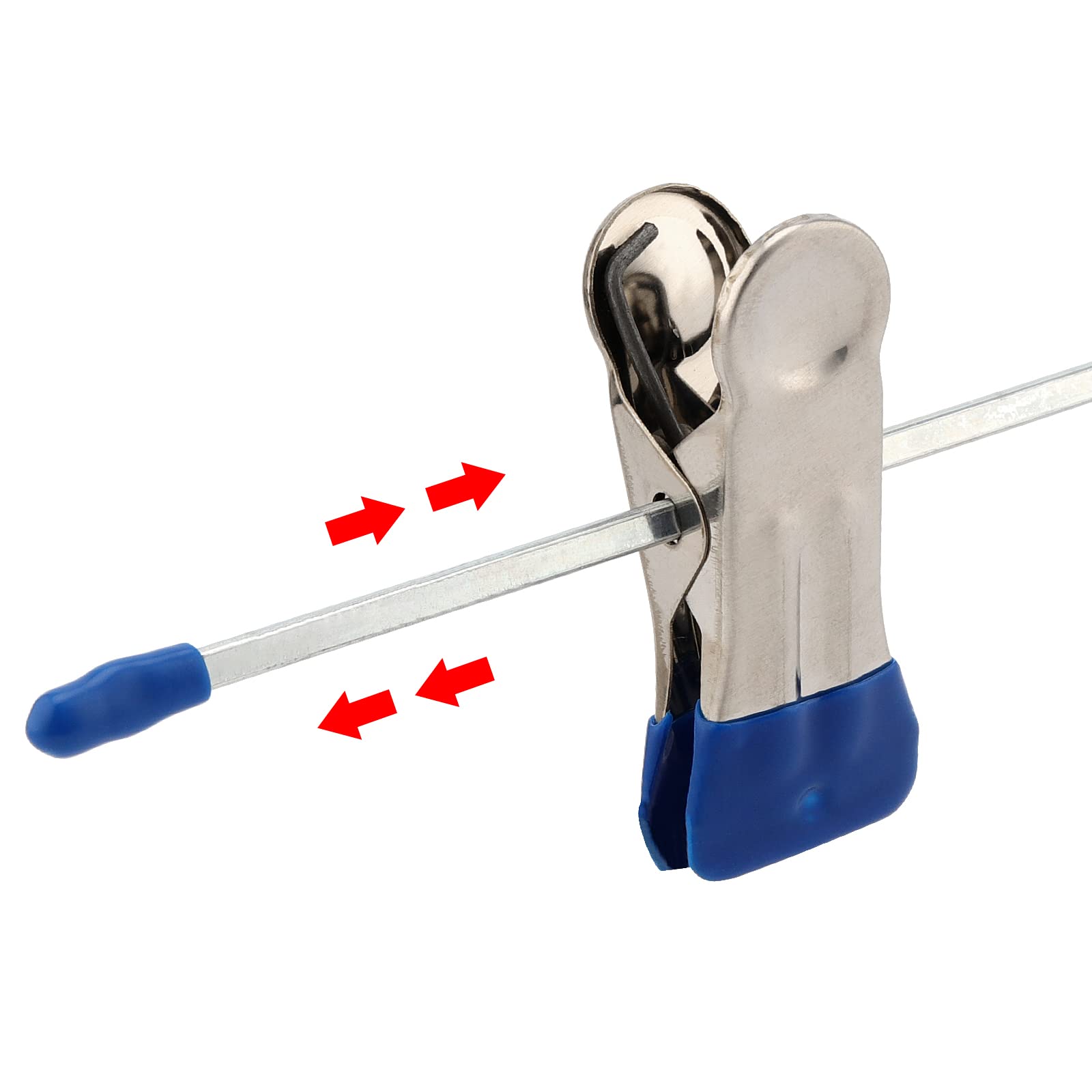 NGOSUET - Grucce per pantaloni in metallo, 30 pezzi, 40 cm, con clip regolabili, grucce per pantaloni, calze e gonne