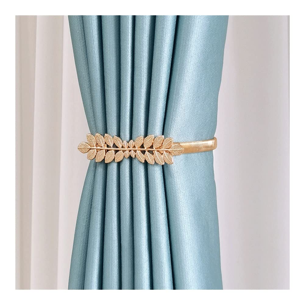 Alzapaños para Cortinas, 2 Uds., Diseño De Resorte De Metal, Cortina con Forma De Hoja, Diseño Tallado, Alzapaños para Cortinas, Decoración De Estilo Moderno, Frenillo