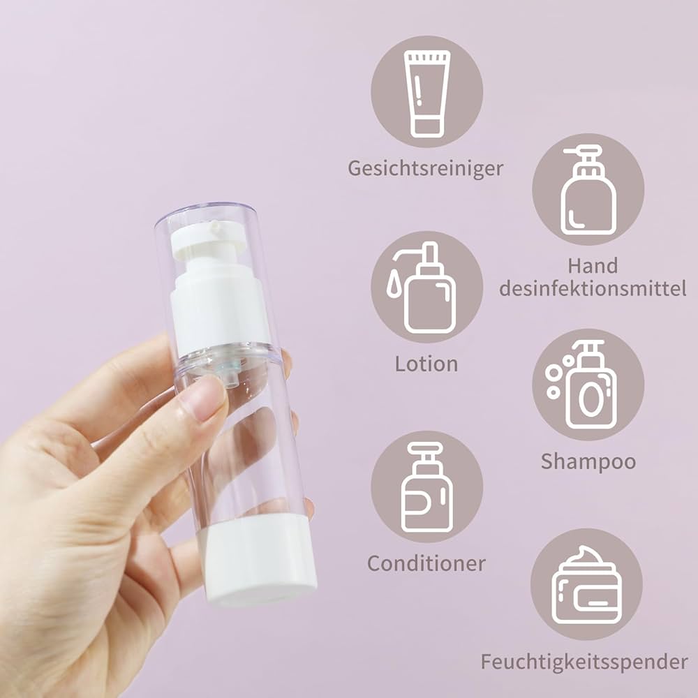 3 Stycken Airless Pumpdispenser, Burk Tomma U2013 Dispenser, Vakuumflaska, Gru00e4dde, Tom Rese-kru00e4m-dispenser, Flaskor Fu00f6r Fuktkru00e4m, Hudvu00e5rdskru00e4m (15 Ml