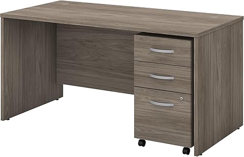 Miniatura 9 de Bush Business Muebles stc013sg Studio C computadora y archivo, 72" x 30," Storm Gray, Madera, Blanco Blanco,Negro Nuez (Black Walnut),Nogal