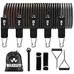 WHATAFIT Resistance Bands, Exercise BandsResistance Bands for Working Out, Work Out Bands with Handles for Men and Women Fitness, Strength Training Home Gym Equipment