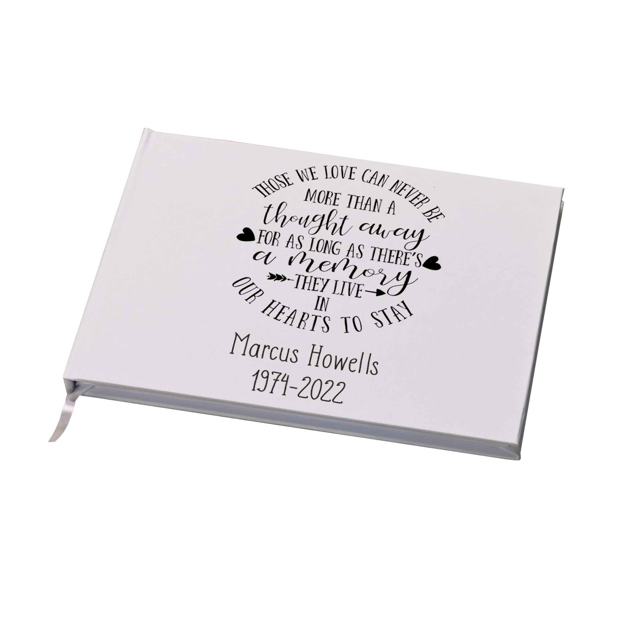 Ukgiftstoreonline White Personalised Those We Love Memorial Remembrance Guest Book