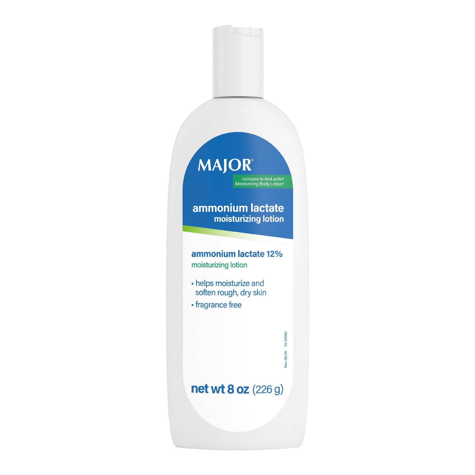 Major Ammonium Lactate 12% Moisturizing Lotion - Lactic Acid Lotion - Helps Hydrate, Soften, and Exfoliate Rough, Dry Skin - Daily Body Lotion - Fragrance-Free - 8 Oz (1 Pack)