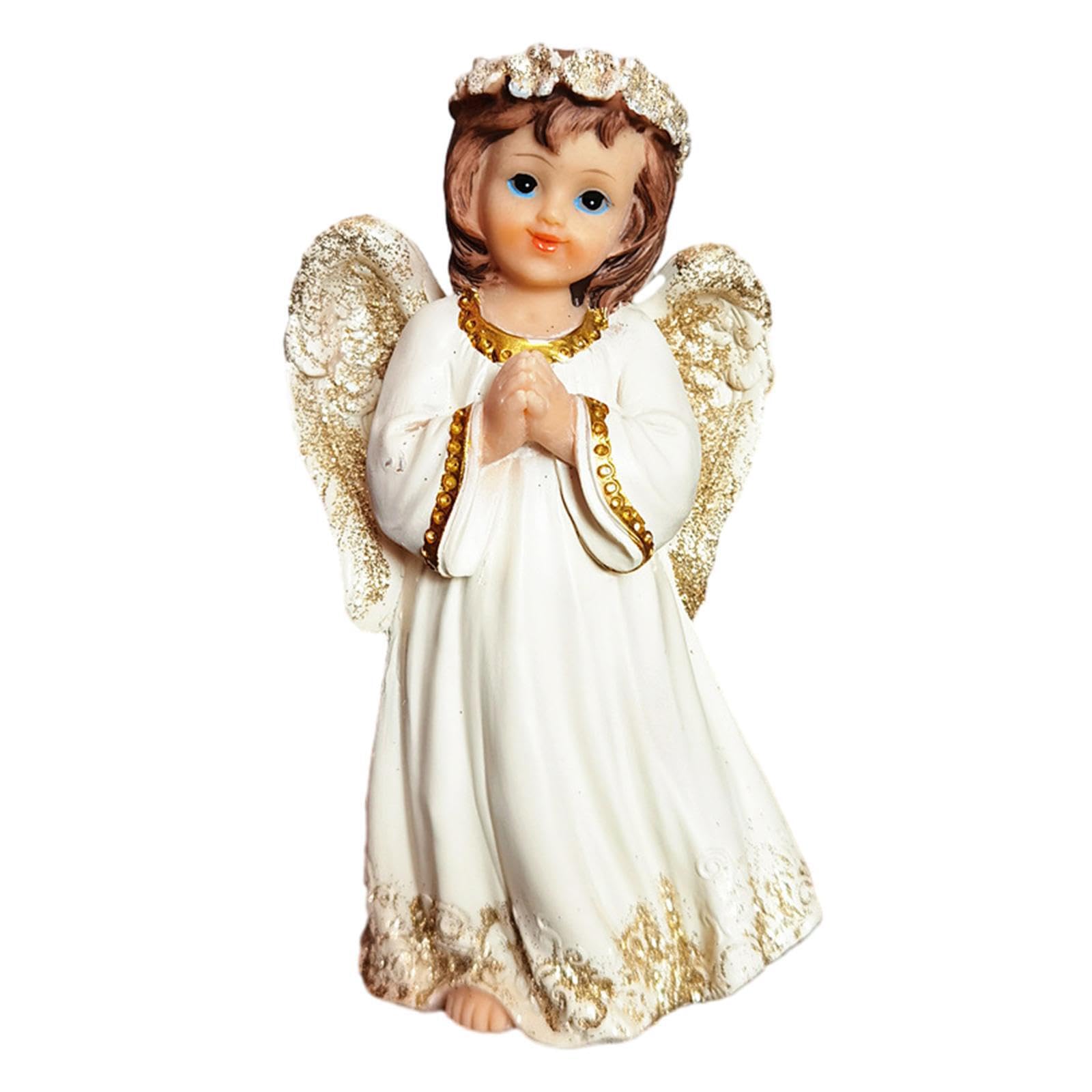 PIXZCSA Cute Praying Angel Statue For Window Decoration Elegant Cherub Sculpture Decor Angel Sculpture For Patio Lawn Yard Porch Decor Mantel Praying Figurine