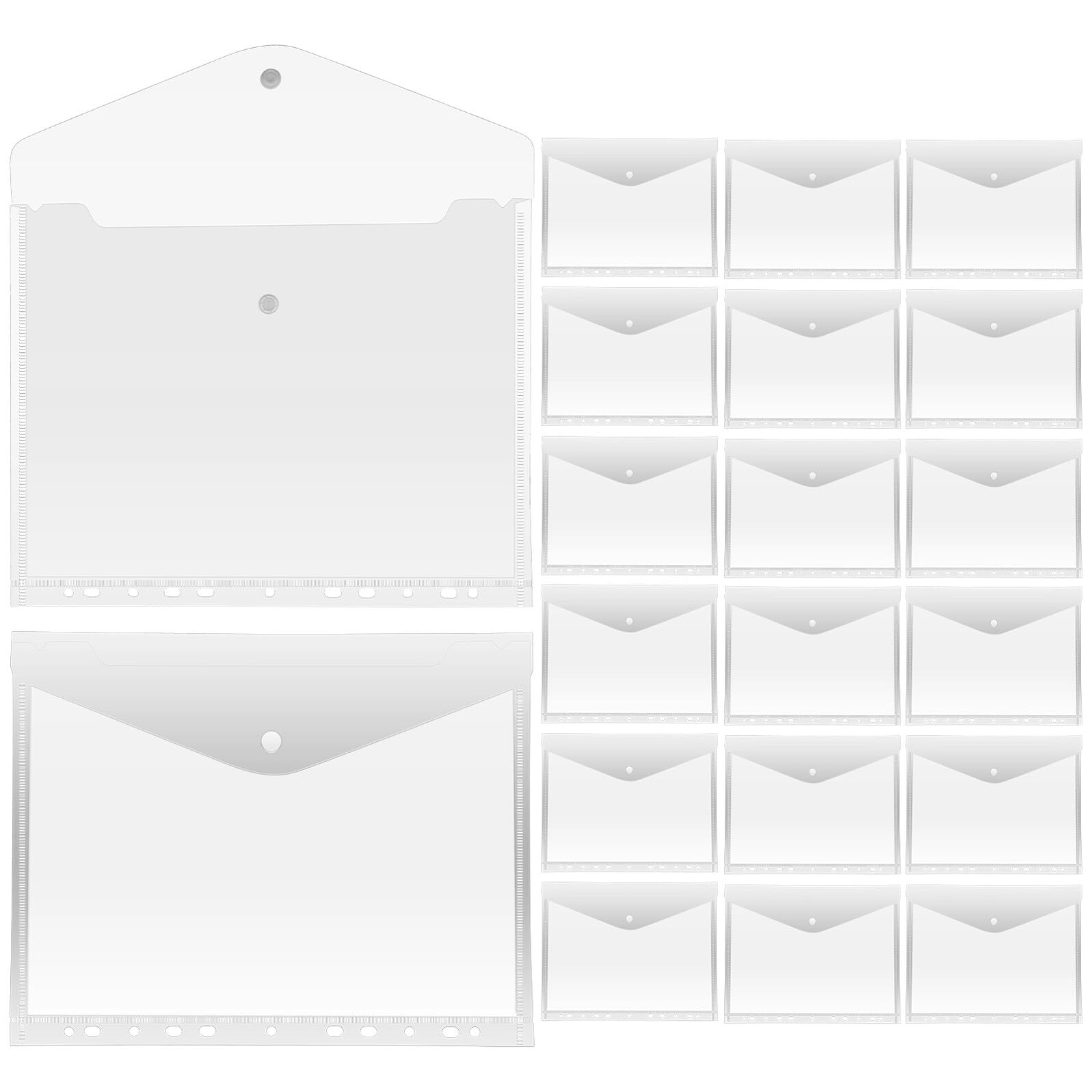 Pochettes pour Classeur A4 20 Pcs en Pp Plastique, 11 Trous