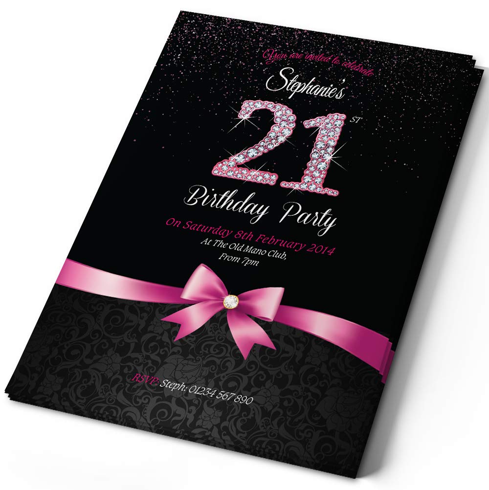 50 Personalised Birthday Invitations/Party Invites Choose from 39 Stunning Designs • 18th 21st 30th 40th 50th - Any Age. Customise All Wording and Colours. Free envelopes (Design 1)