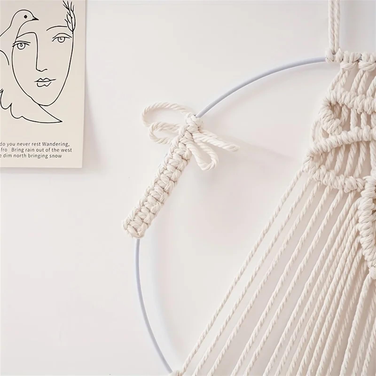 DFGBAPKBL 1pc Blatt Muster Tapisserie Macrame Wand Hängen Woven Ästhetischen Wandbehang for Wohnzimmer Schlafzimmer Für die Dekoration von Wänden