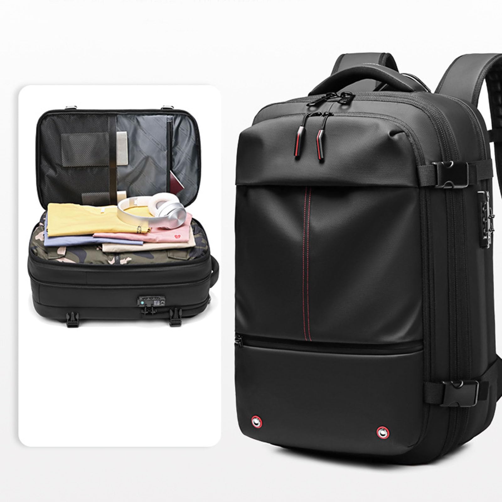 Générique Sac à dos de voyage sous vide pour homme, sacoche multifonctionnelle pour ordinateur, sac de compression sous vide, sac à dos grande capacité en TPU (BK2, One Size)