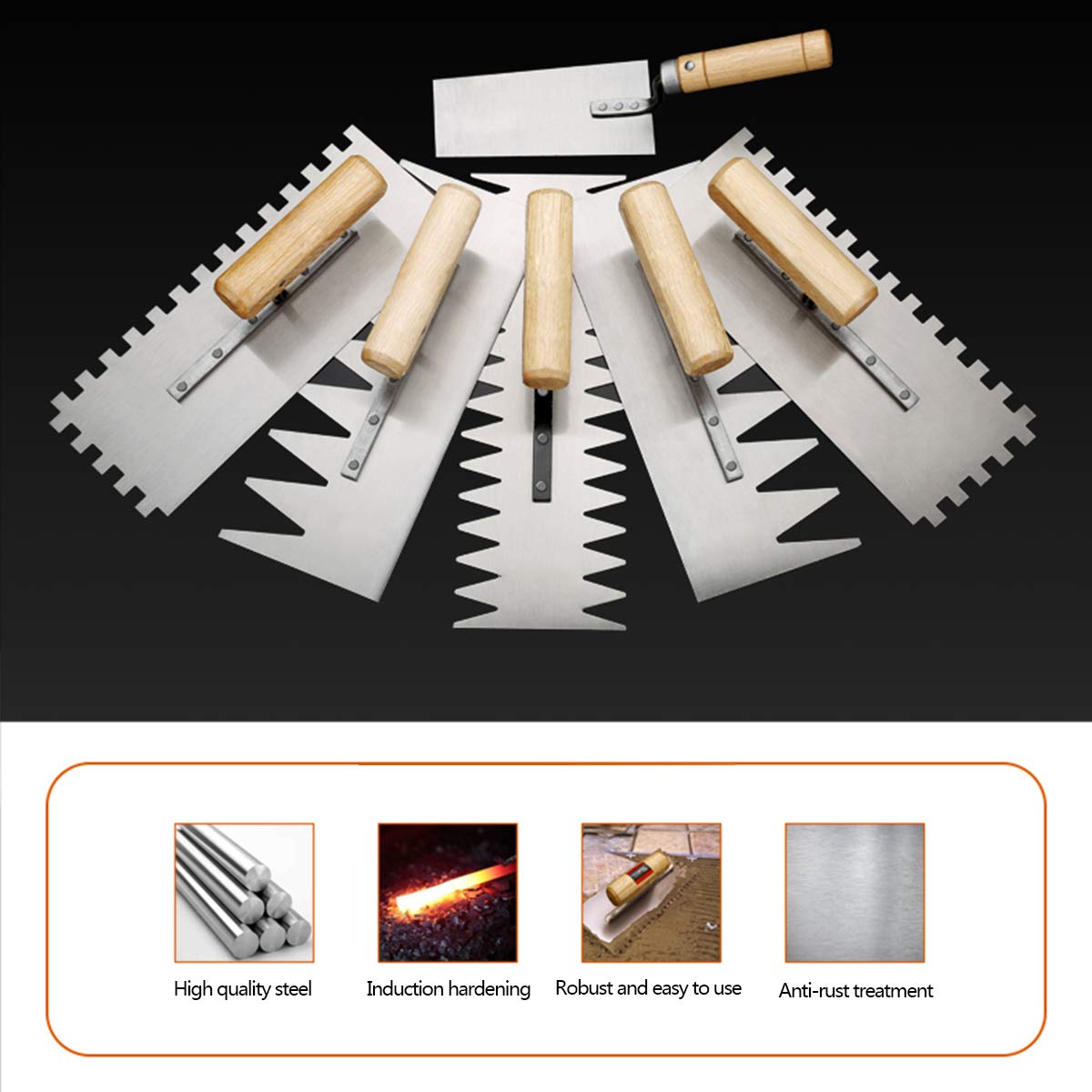 Raschietto for stucco in plastica, strumento for spackle, dente centrale sinistro(Small Shovel)