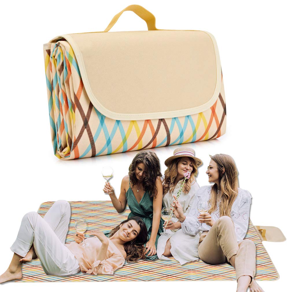AJB Waterproof Foldable Blanket Picnic PVC Mat for Camping Concerts Beach (Multicolour, Large, 150 X 180 cm) (B089GHXS84) Amazon Price History, Amazon Price Tracker