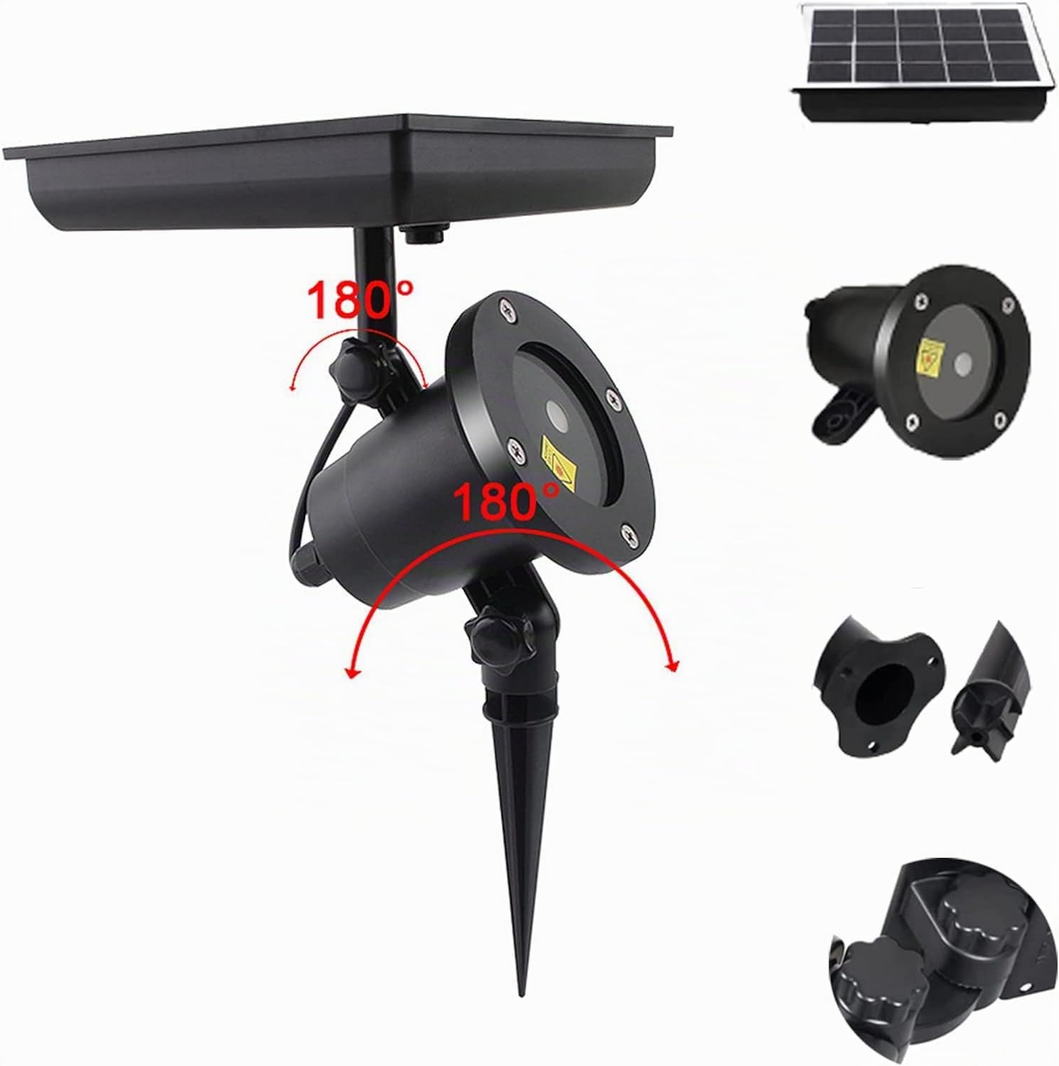 Tri-Aroute Luci ad energia solare a LED, luce del proiettore natalizio, riflettori rotanti, natale Paesaggio all'aperto illuminazione decorativa