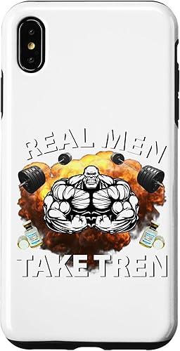 Funda para iPhone XS Max Real Men Take Tren Funny Bodybuilding Gym Design