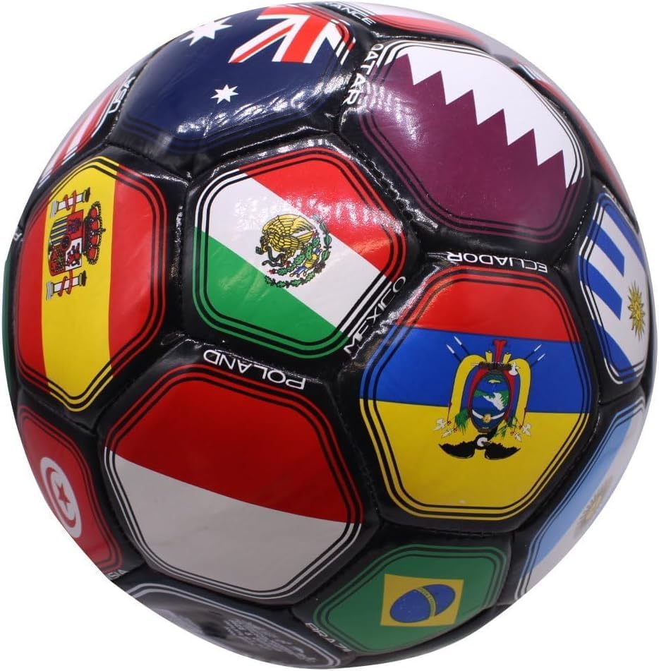 2026 World Flag Country World Flag Training Outdoor Soccer Ball Size 5 Futol Size (Size 5) - Black Color - Image 2