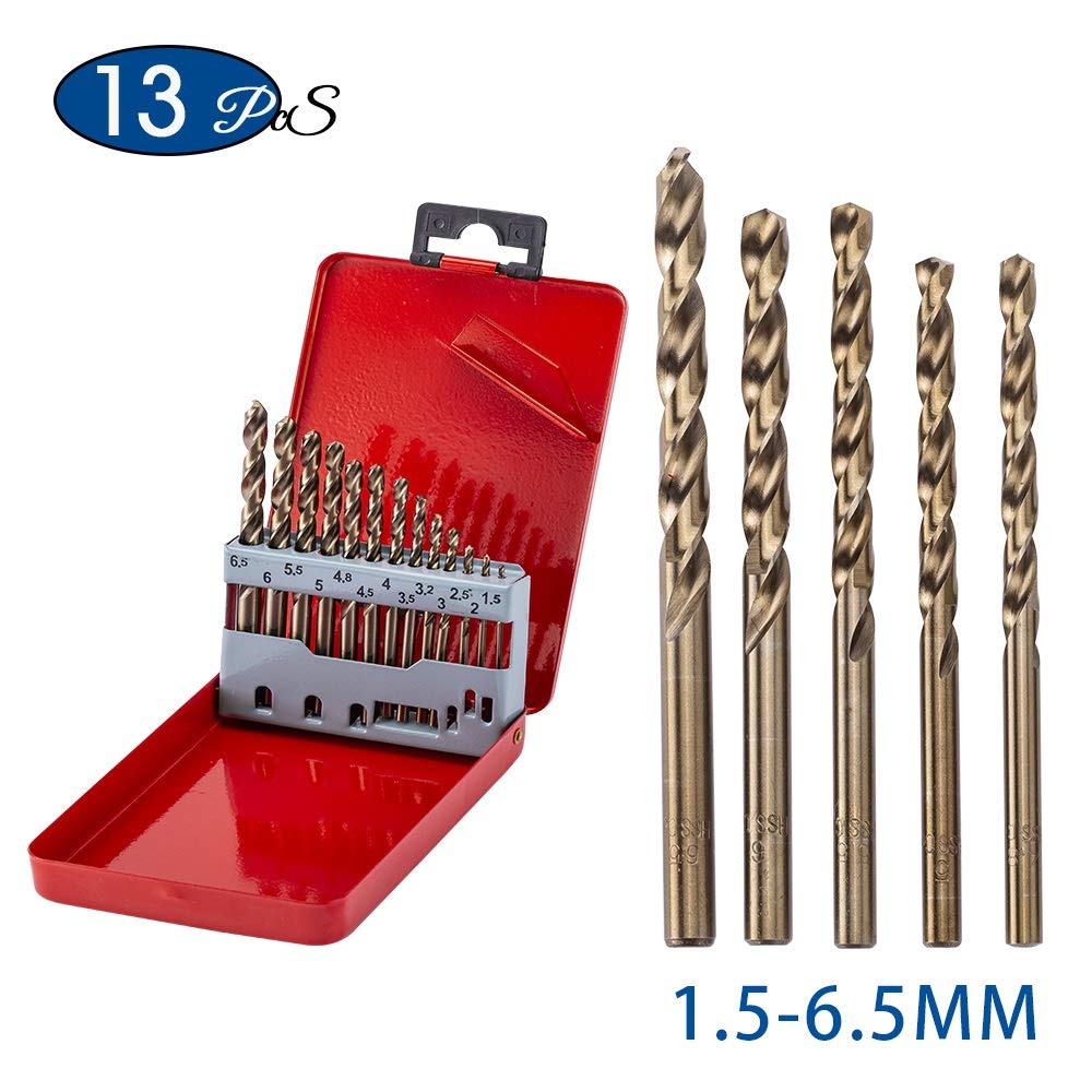 13 sztuk/zestaw M35 Cobalt Twist Wiertło Zestaw 1.5mm 3.2mm 3.5mm HSS Wiertła wiertniczego Zestaw do metalu ze stali nierdzewnej metalowe drewno YIJIAN