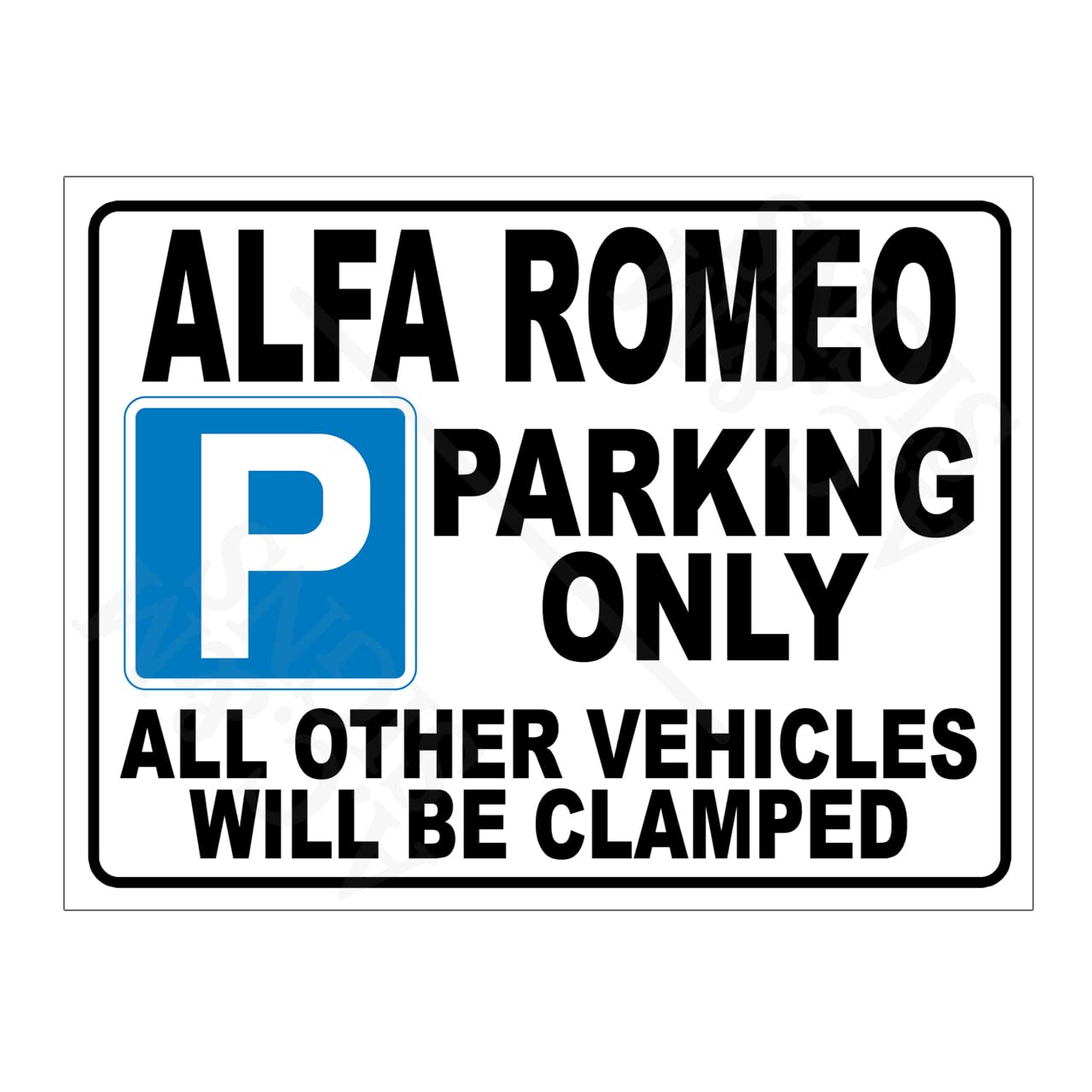 Metal Tin Sign Plaque Alfa Romeo Parking Only 8x6in Ref14889
