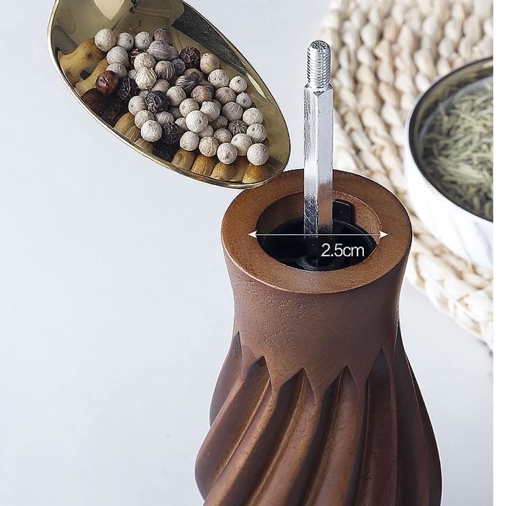 Zestaw młynków do soli i pieprzu, drewniany młynek do soli i pieprzu, regulowane ręczne mielenie soli, z rdzeniem ceramicznym, nadaje się na piknik, do restauracji, kolacji, grilla, młynka do pieprzu