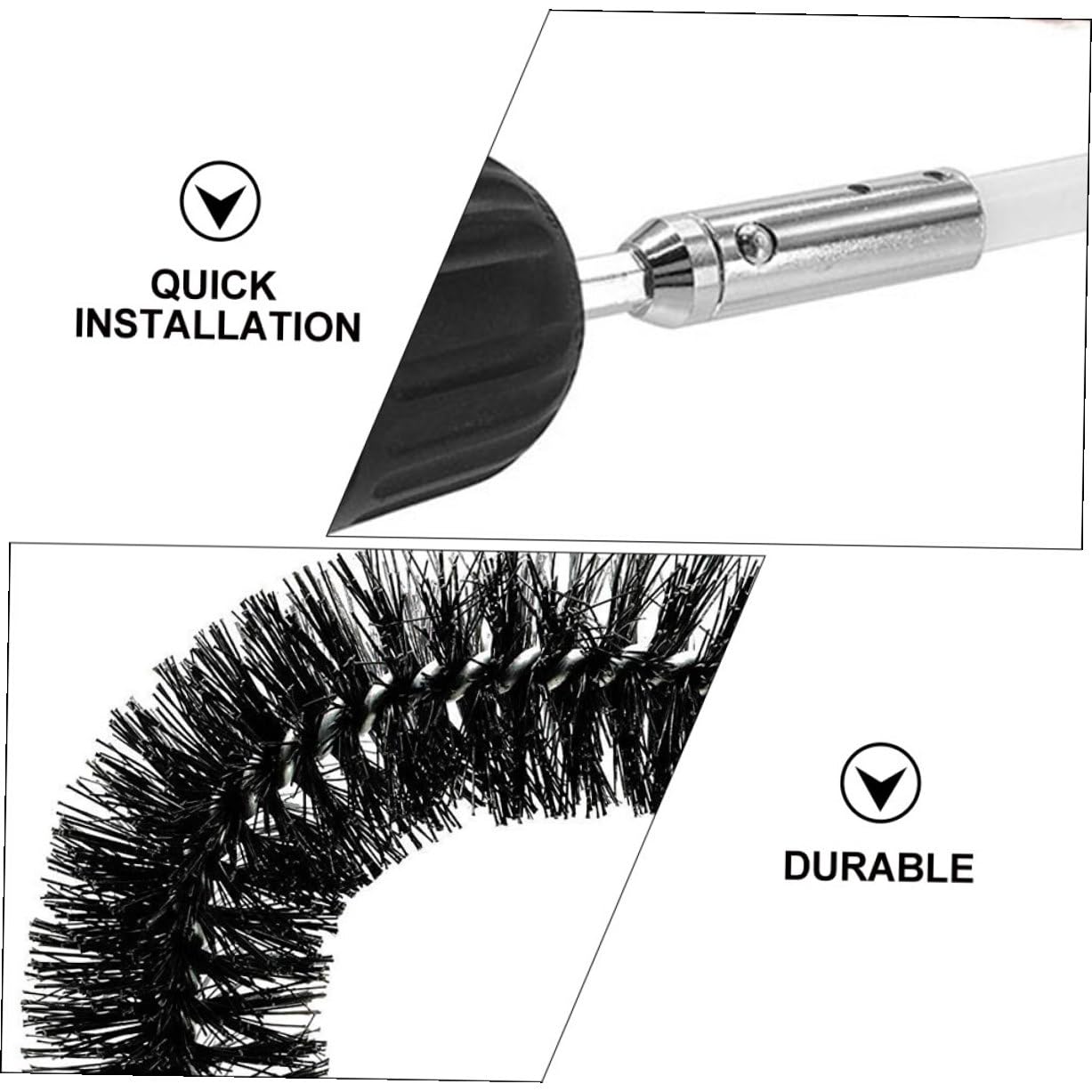 Kit Spazzola per Canna Fumaria Flessibile Aste con Testa Nylon Resistente Alte Temperature Adatto per Pulizie Fessure Strette e Tubi Utilizzabile con Trapano Elettrico per Canale