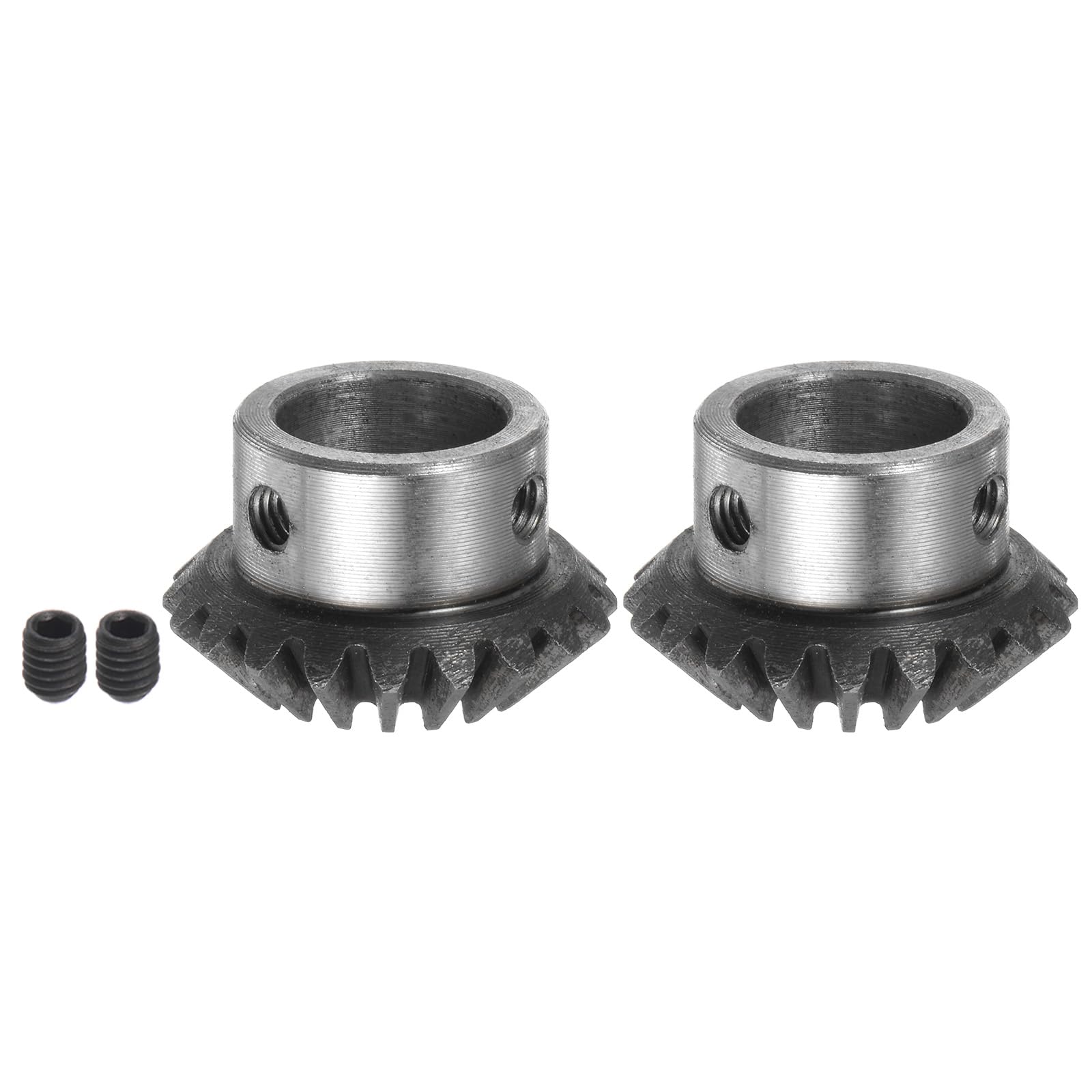sourcing map 2pcs Biseau Engrenage 1M 20 Dents 16 mm Arbre Trou 1:1 Conique Conique Pignon Engrenage 45# Acier 1.5 Module 90 Degré Direction Engrenage, pour Matériel Mécanique Rotation