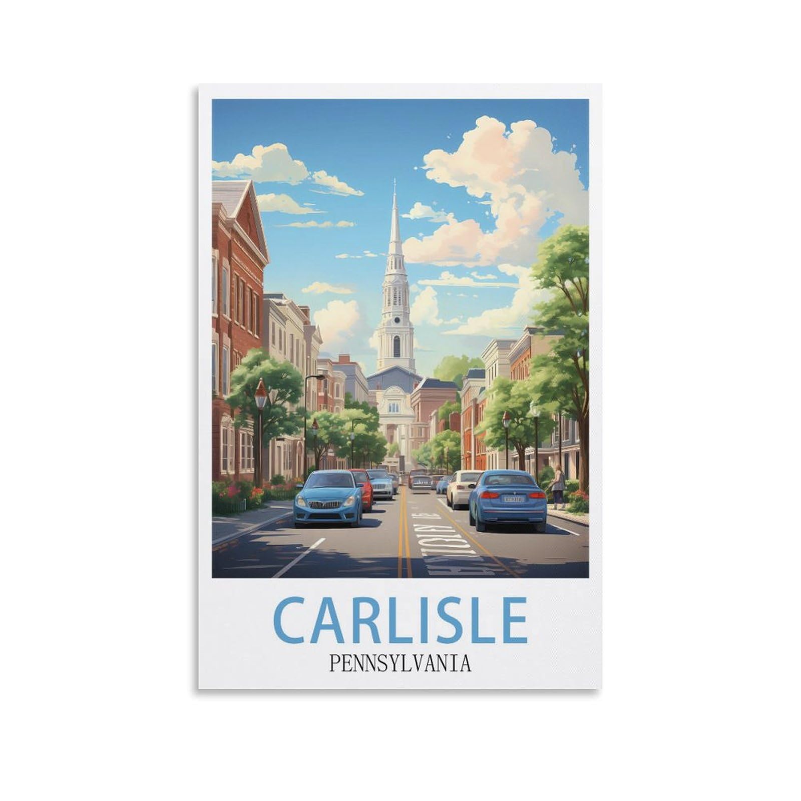 EZMLFA 5D Diamond Art Kits for Beginner,Carlisle Pennsylvanias,Diamond Art House DIY Diamond Art Kits for Home Wall Decor 50x60cm