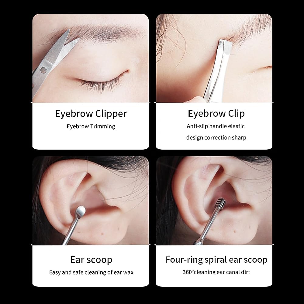 1PC 16 in 1 Stainless Steel Manicure Set Professional Nail Clipper Kit of Pedicure Tools Ingrown Toe Nail — view 8