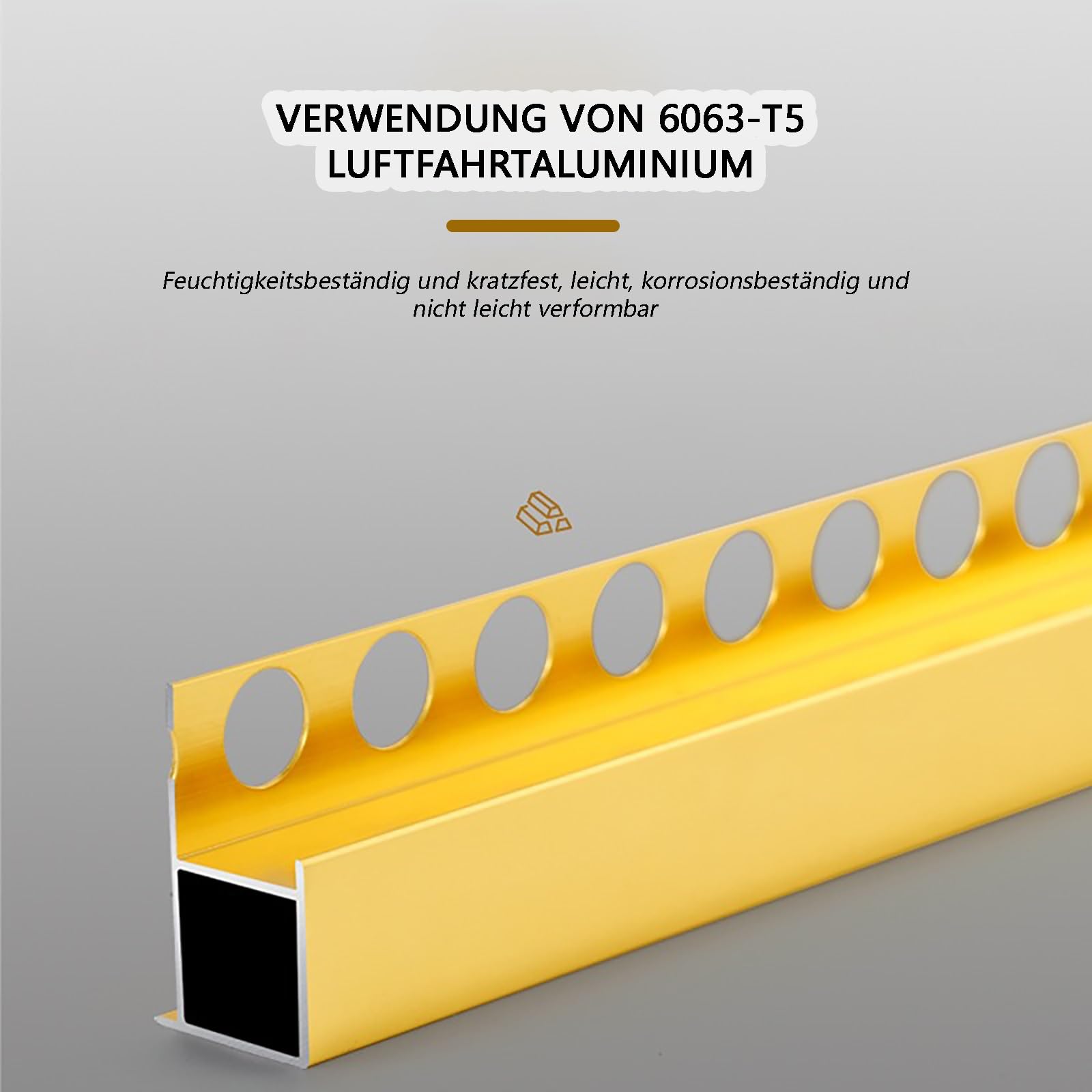 Perfiles Y Molduras para Azulejos 125 Cm* 2 Piezas Perfil Terminal De Aluminio Anodizado Resistente Al Desgaste para Pisos De Baño Cocina Y Sala De Estar Fácil De Instalar(Silver,Width:12mm)