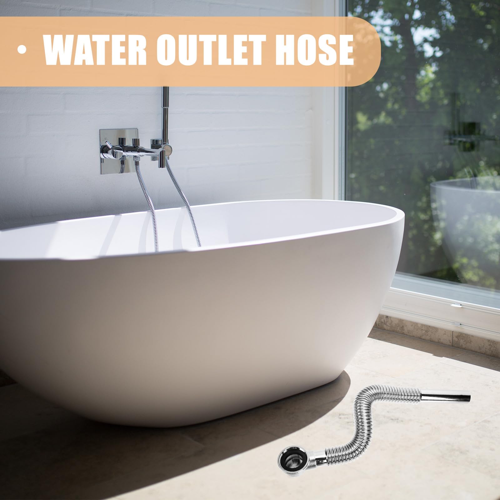 Manguera de extensión flexible de cobre para bañera – Tubo de drenaje de bañera de alta dureza, diseño desmontable para fontanería de baño, ideal para uso doméstico y hotelero