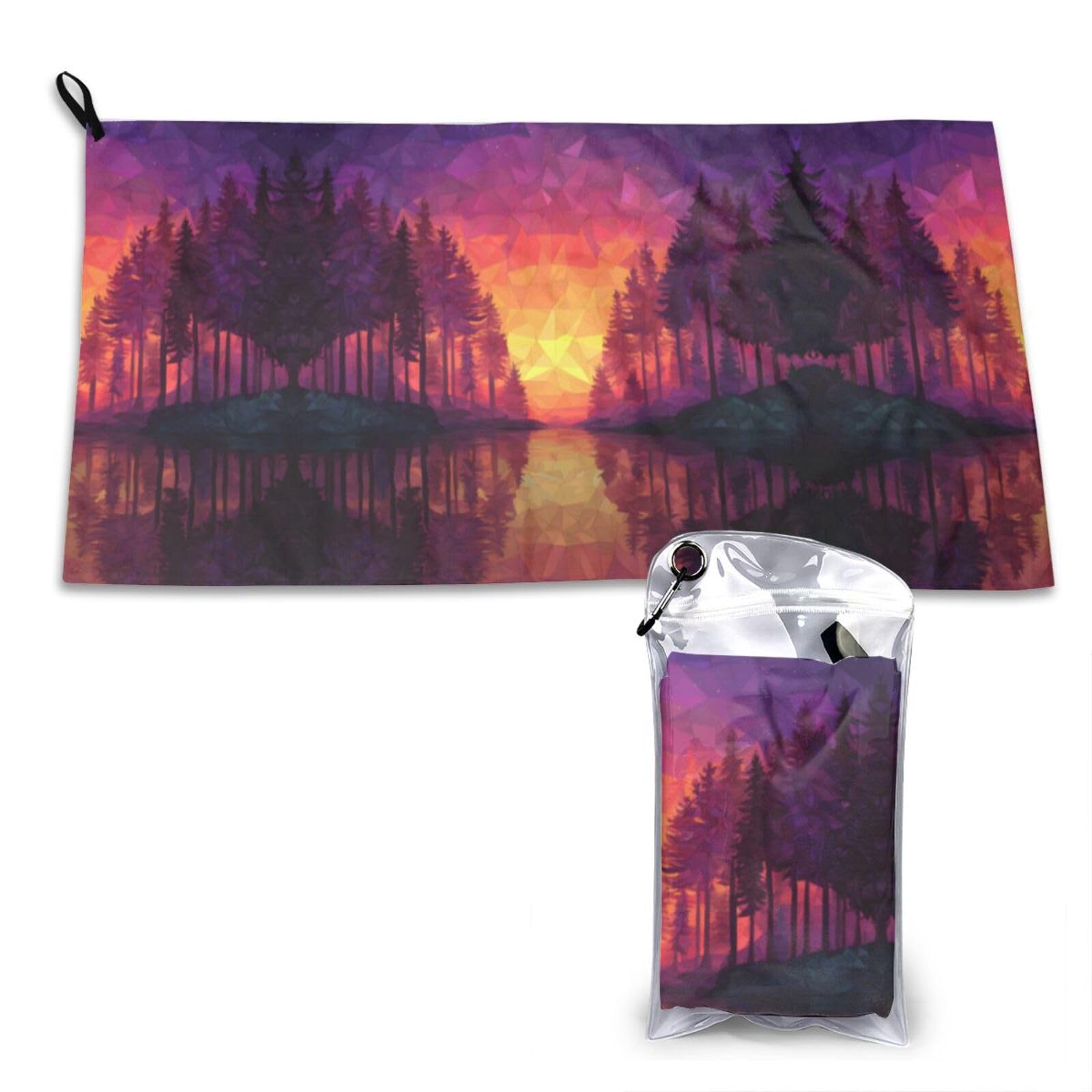WXWJSHMGC Forest Sunset Print Cooling Towel, Gym Towel,Cooling Towels For Neck, Soft Breathable Travel Cool Towel,Sports Towels For Gym,Camping
