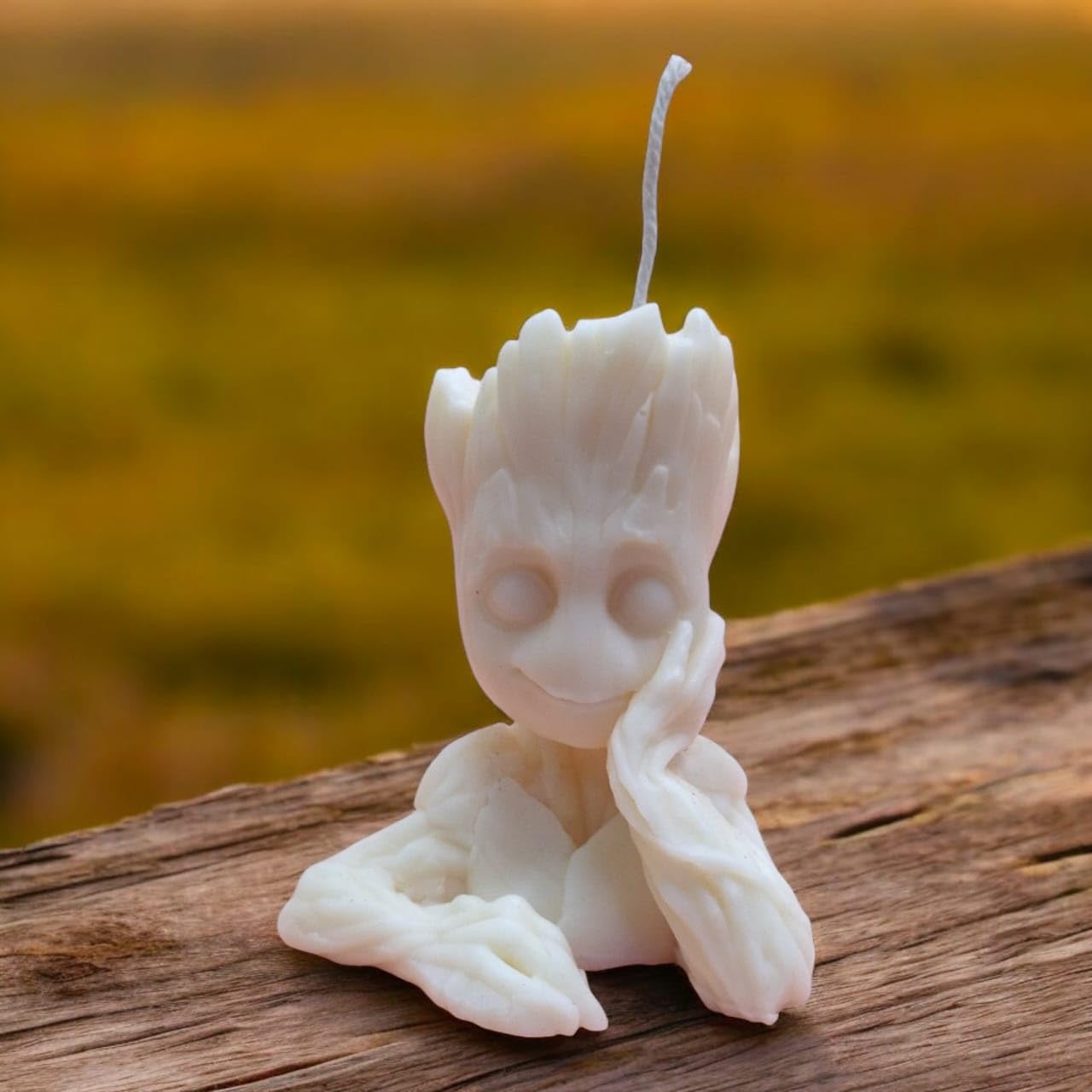 Polaris Fox Handmade Scented SOYA Wax Groot Tree Man Avengers Candle | White Colour | Weight 60gm | Floral Fragrance |