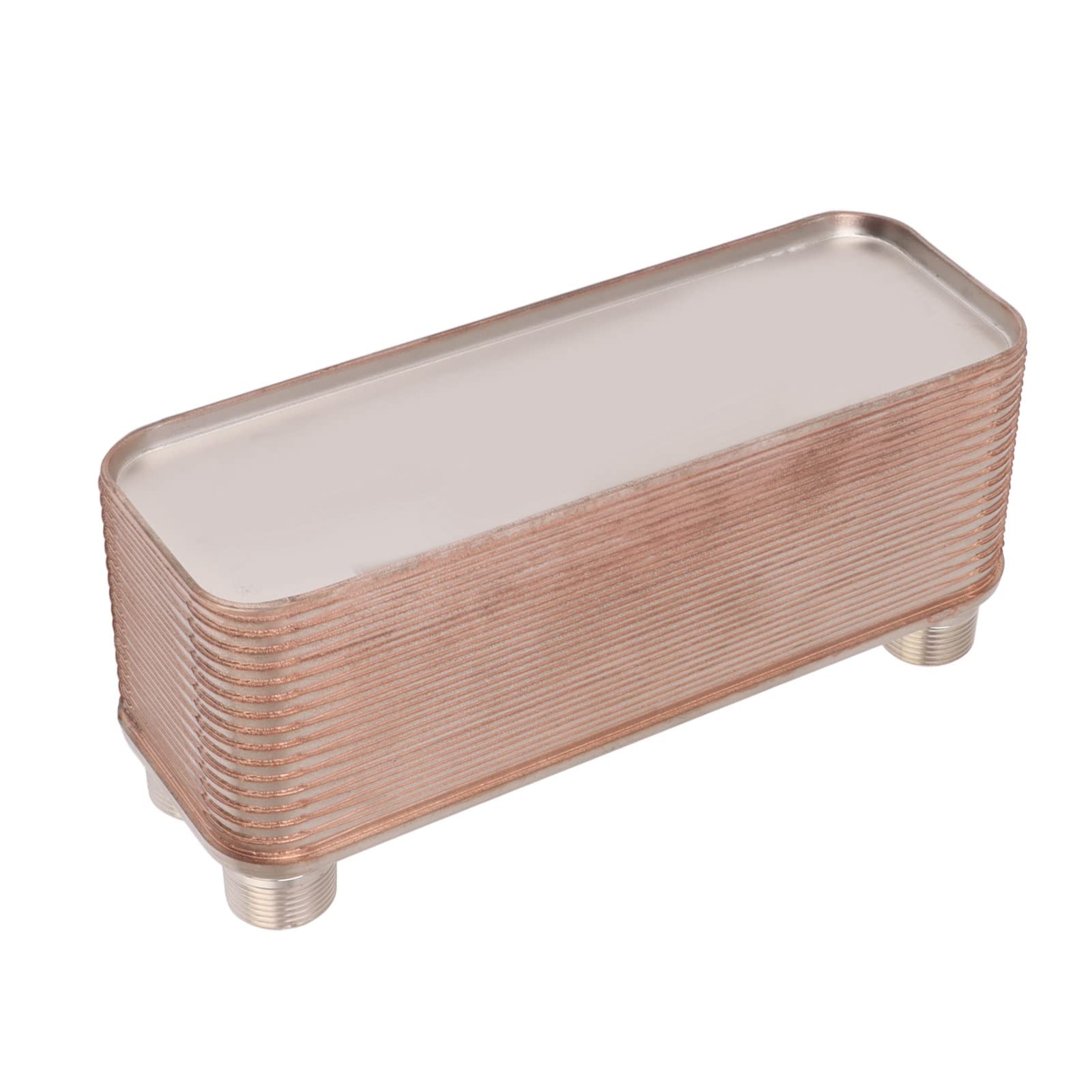 Heat Exchanger, Hose Connection Plate Heat Exchanger, Copper Stainless Steel Brazed Plate Beer Brewing Wort Chillers, Heat Exchanger Assembly for Laboratories Beer Brewing