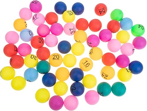 Juego de bingo, bolas de bingo, 60 unidades, bolas de rifa, bolas numeradas de 1 a 60 bolas numeradas, bolas de bingo de repuesto de plástico