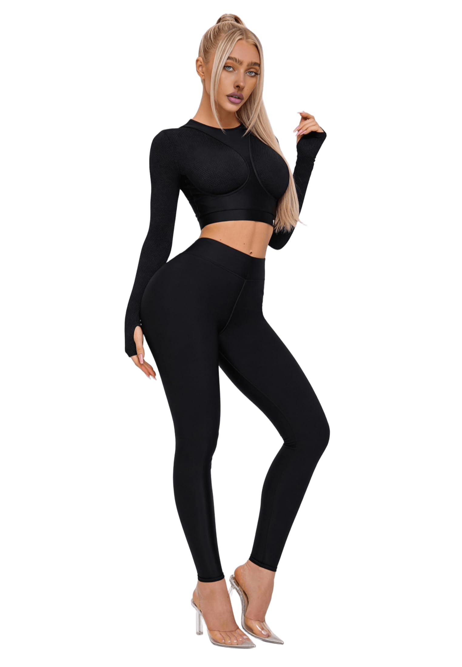 – Workout Tops for Women – Long/Short Sleeve Womens Crop Top - Designed for Gym, Workout, Running and Fitness