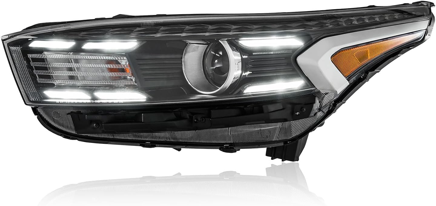 TODO Headlight Assembly Compatible with 2022 2023 2024 Kia Forte GT GT-Line, Premium Halogen Headlamp with LED DRL 92101-M7600, Left Driver Side