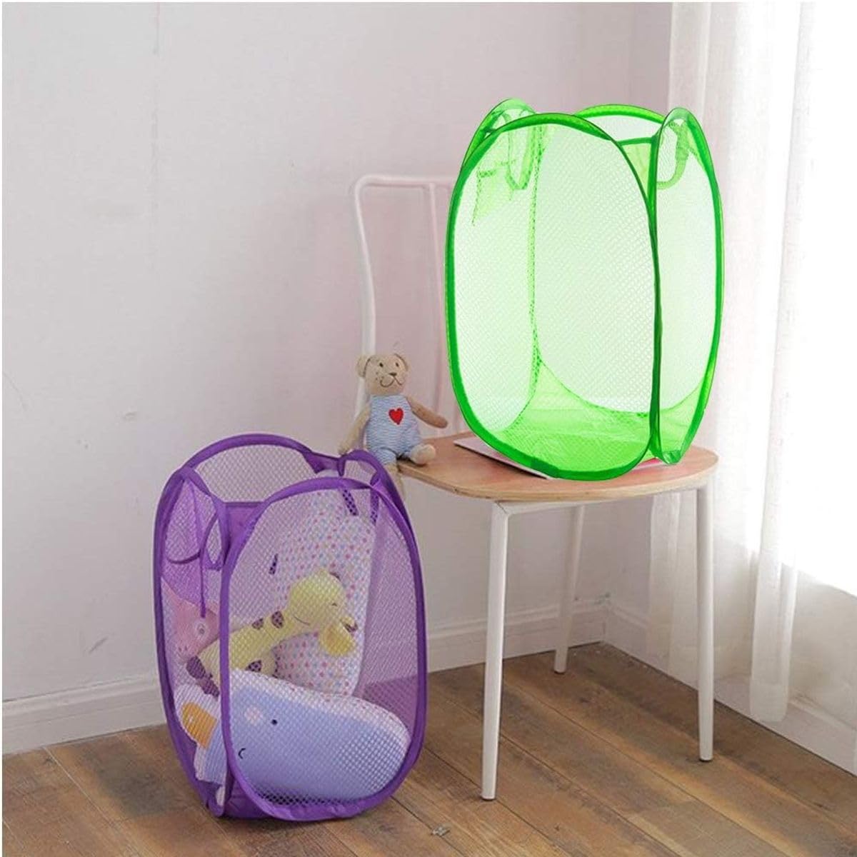 König Design Cesto portabiancheria pieghevole in tessuto pop-up Laundry Basket ideale per la biancheria e la biancheria per la cameretta dei bambini, cesto portabiancheria pieghevole in tessuto da