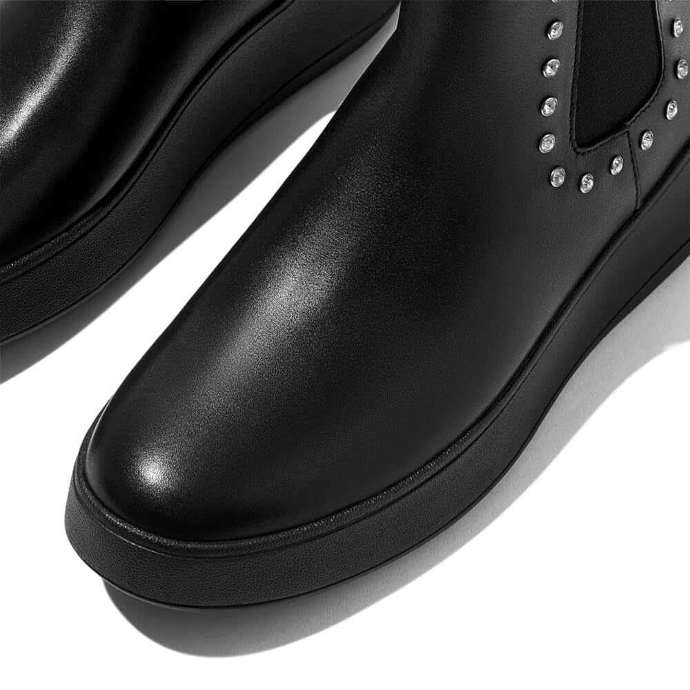 Fitflop F-Mode Gem-Trim Leather Flatform Chelsea Boots, Botas Estilo Mujer