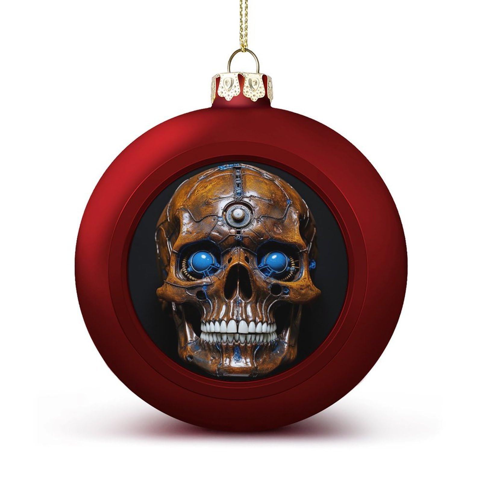 Eyes Skull Christmas Balls Ornaments for Xmas Christmas Tree 1.6" Hanging Shatterproof Xmas Balls Hanging Decor Pendants for Holiday Party Outdoor Indoor DIY Craft Supplies