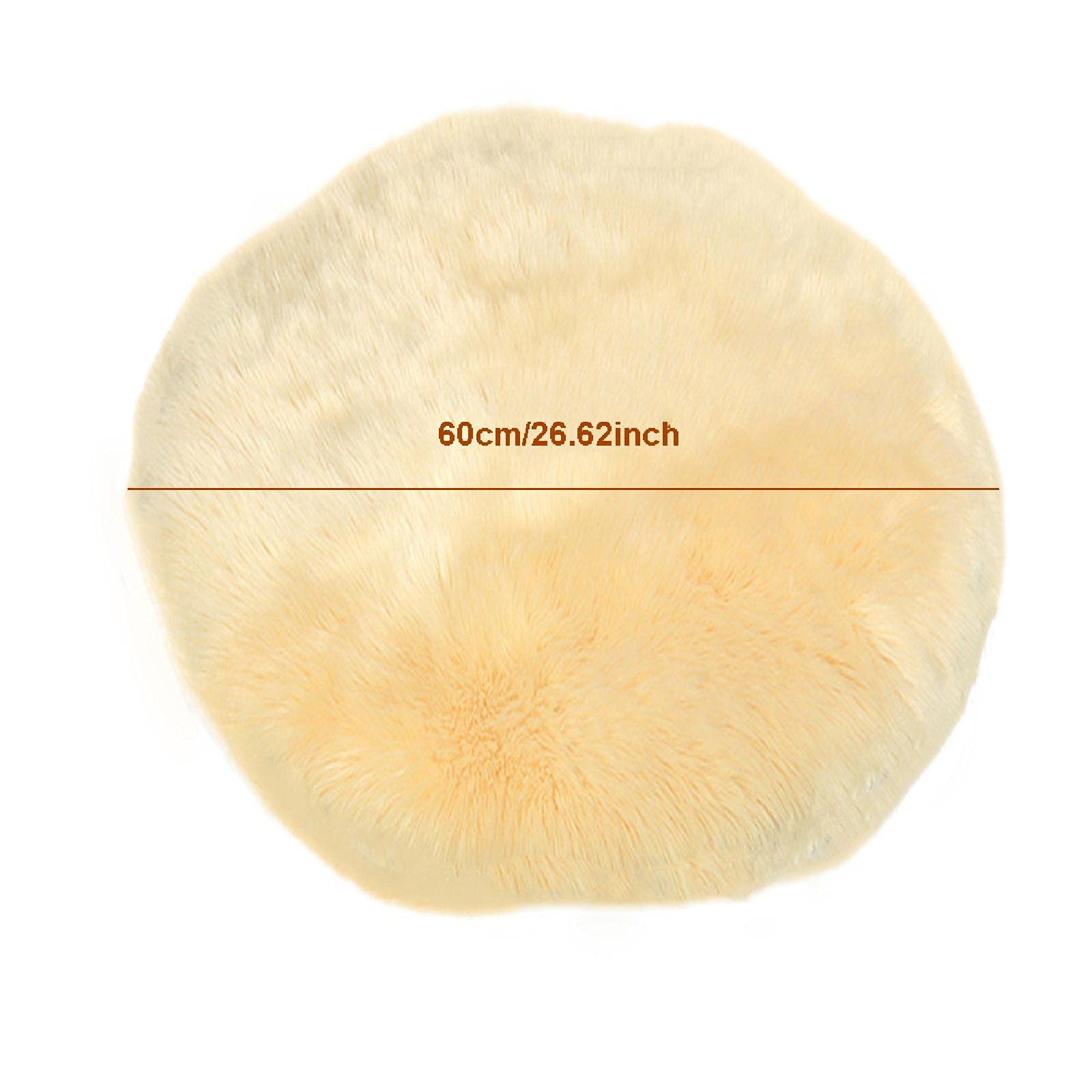 TopHomer Weicher Kunstfell-Teppich, flauschiger Teppich, Stuhlbezug, Sitzpolster, weich, flauschig, zottelig, rutschfeste Matten für Stuhl, Bett, Sofa, Boden (60 x 60 cm), Beige
